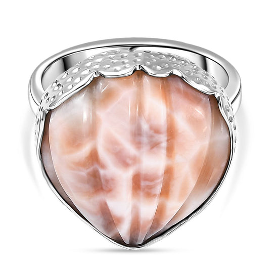 Djoy AA Natrolith Ring 925 Silber rhodiniert (Größe 19.00) ca. 13.13 ct