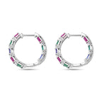 D'Joy AA Tansanit,Kagem Sambischer Smaragd und Moissanit Ohrringe 925 Silber rhodiniert (7-8 Werktage Lieferzeit) ca. 2.92 ct