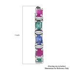 D'Joy AA Tansanit,Kagem Sambischer Smaragd und Moissanit Ohrringe 925 Silber rhodiniert (7-8 Werktage Lieferzeit) ca. 2.92 ct