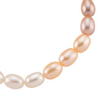 AAA Mehrfarbige Süßwasser Perle Armband ca. 18 cm + 2.5 cm Extender, Nickelfreies Messing gelb vergoldet