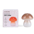 LIVMORE Glas Nachtlicht in Pilzform mit LED Lichterkette, 13,5x13,5x15,5cm, Braun