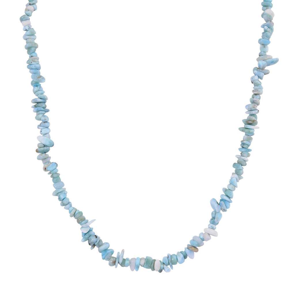 Larimar Halskette, flexibel, Reiner Edelstahl ca. 160.00 ct