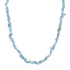 Larimar Halskette, flexibel, Reiner Edelstahl ca. 160.00 ct