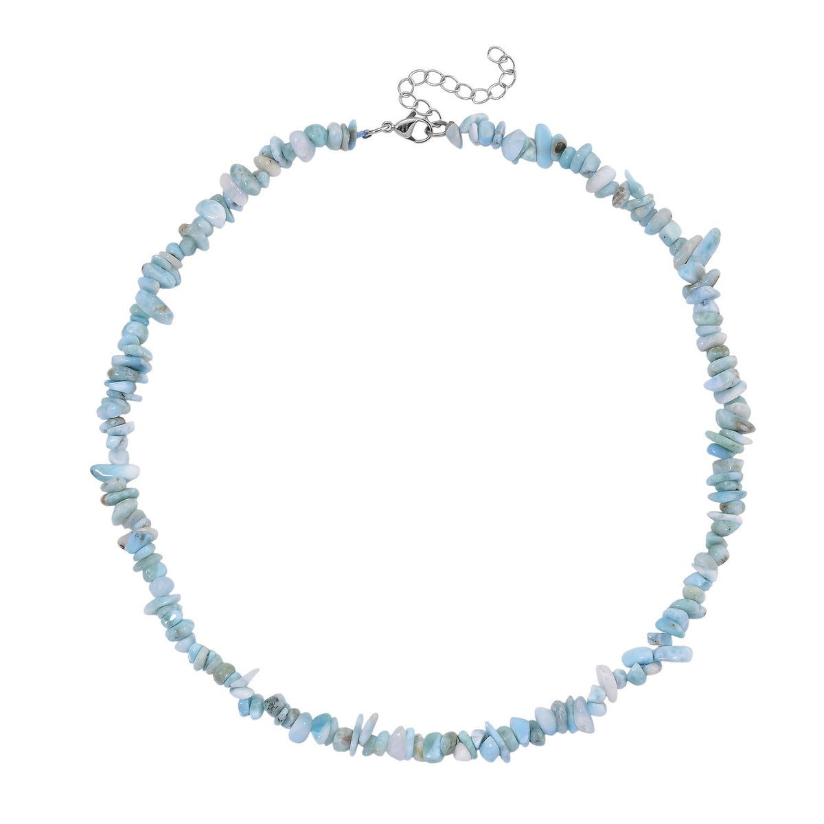 Larimar Halskette, flexibel, Reiner Edelstahl ca. 160.00 ct