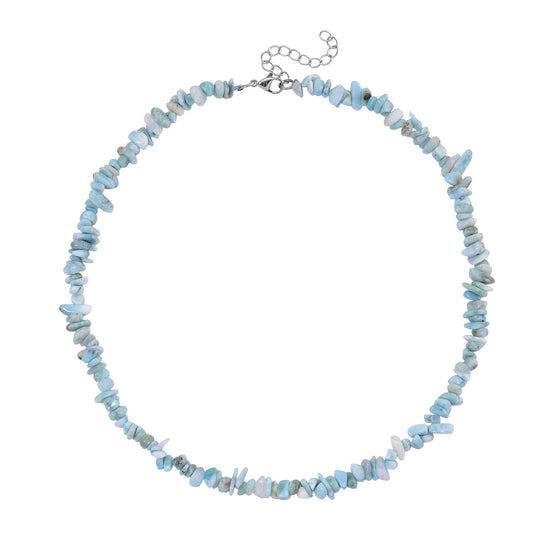 Larimar Halskette, flexibel, Reiner Edelstahl ca. 160.00 ct
