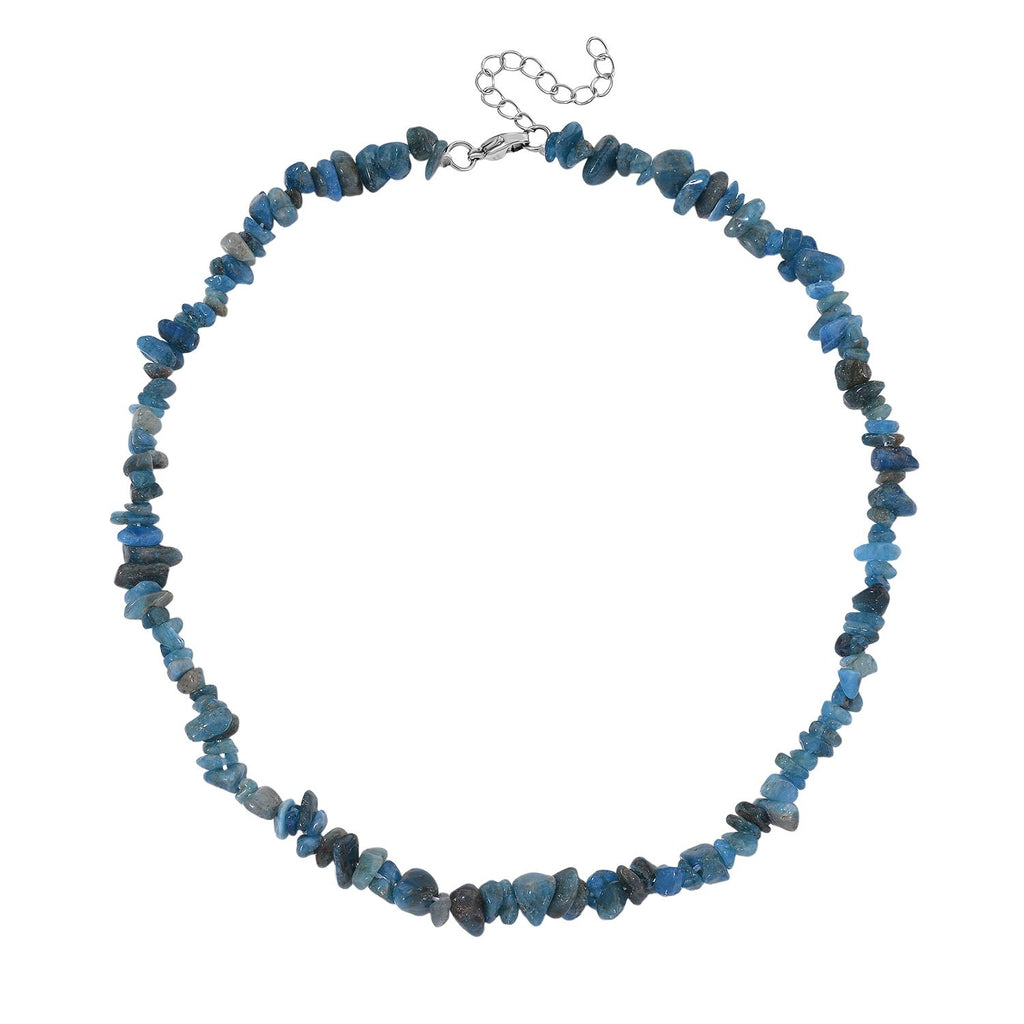 Neon Apatit Halskette, flexibel, Reiner Edelstahl ca. 160.00 ct