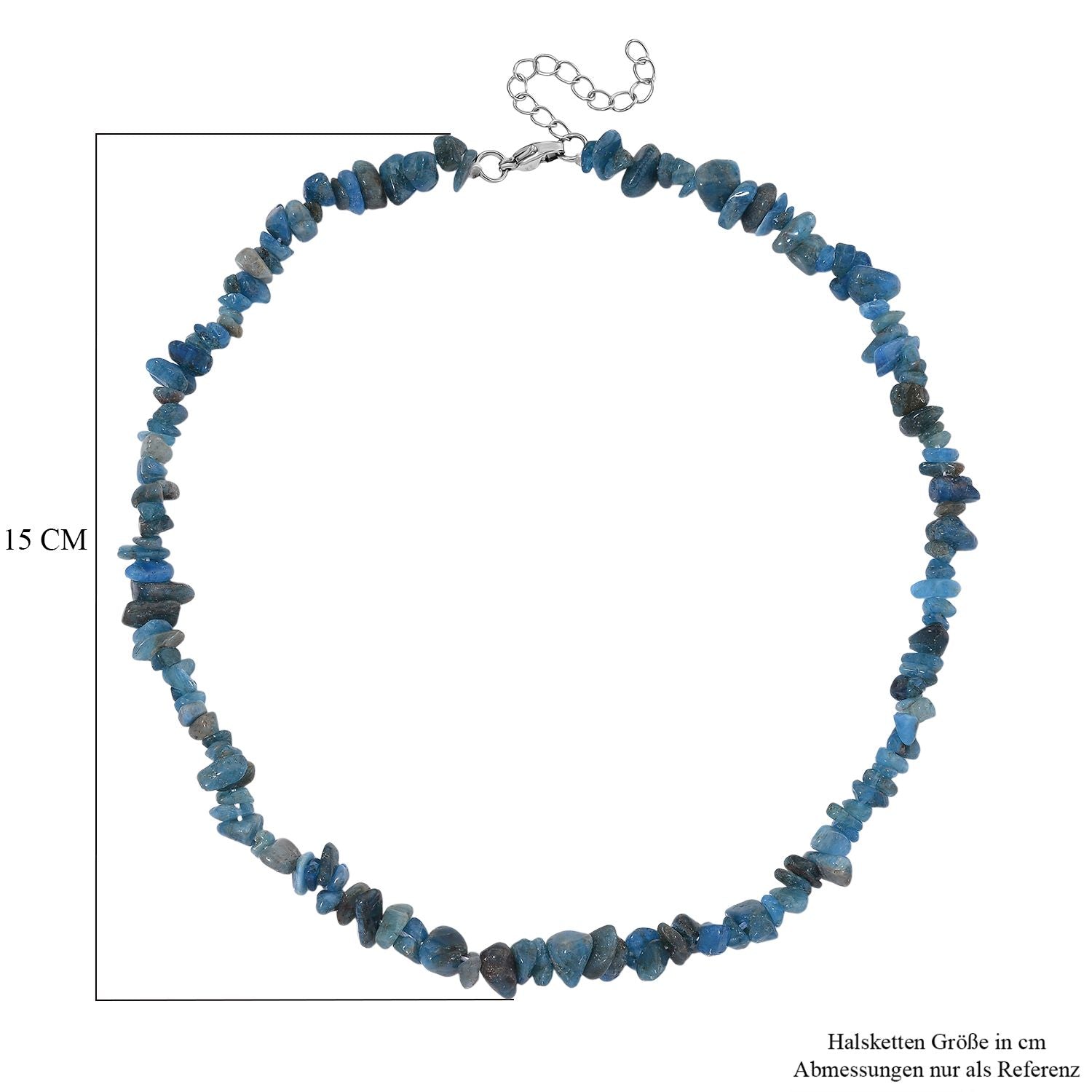 Neon Apatit Halskette, flexibel, Reiner Edelstahl ca. 160.00 ct