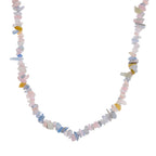Mehrfarbiger Beryll Halskette, flexibel, Reiner Edelstahl ca. 160.00 ct