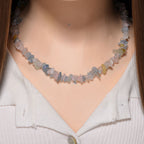 Mehrfarbiger Beryll Halskette, flexibel, Reiner Edelstahl ca. 160.00 ct