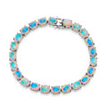 AA Natürlicher, äthiopischer Welo Opal Armband ca. 20 cm 925 Silber rhodiniert ca. 16.25 ct