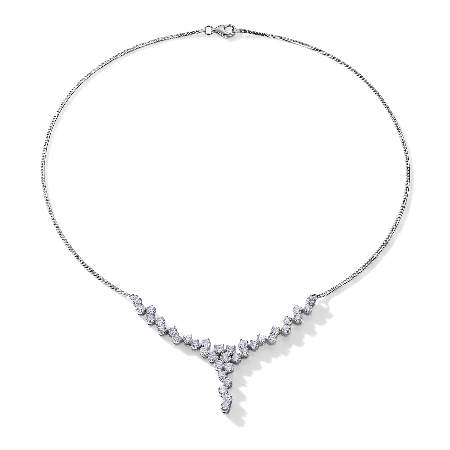 LUXURIANT DIAMOND - Lab Grown Diamant VS1-SI1/D-F GCI zertifiziert Halskette ca. 45 cm 925 Silber rhodiniert ca. 1.48 ct