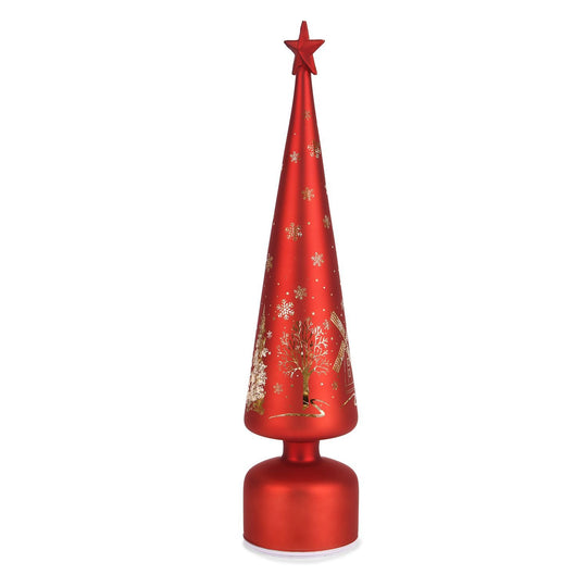 LED-Deko-Tannenbaum mit drehendem Licht, Glas, 9x41 cm, Gold