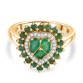 D joy Socoto Smaragd Ring 925 Silber 750 Gelbgold Vermeil (Größe 18.00) ca. 1.46 ct