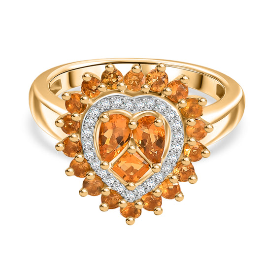 D joy Blaze Feueropal Ring 925 Silber 750 Gelbgold Vermeil (Größe 17.00) ca. 1,10 ct