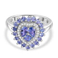 D joy Tansanit Ring 925 Silber rhodiniert (Größe 19.00) ca. 1.52 ct