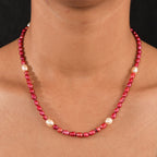 Rosa Süßwasser Perle, Süßwasser Perle Halskette ca. 45 cm 316L Edelstahl