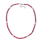 Rosa Süßwasser Perle, Süßwasser Perle Halskette ca. 45 cm 316L Edelstahl