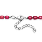 Rosa Süßwasser Perle, Süßwasser Perle Halskette ca. 45 cm 316L Edelstahl
