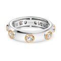 Djoy Moissanit Ring 925 Silber platiniert und vergoldet (Größe 18.00) ca. 0.70 ct