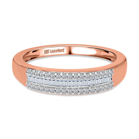 LUXURIANT DIAMOND - Lab Grown Diamant SI-GH Ring 925 Silber 750 Gelbgold Vermeil (Größe 21.00) ca. 0.22 ct