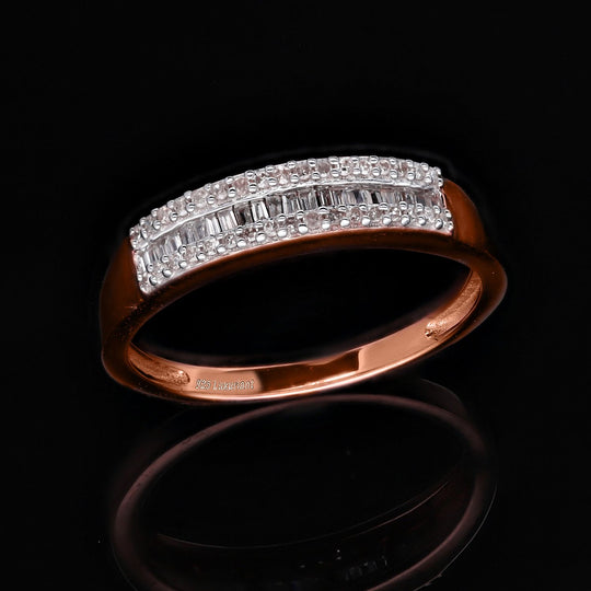 LUXURIANT DIAMOND - Lab Grown Diamant SI-GH Ring 925 Silber 750 Gelbgold Vermeil (Größe 17.00)  (10-15 Werktage Lieferzeit) ca. 0.25 ct