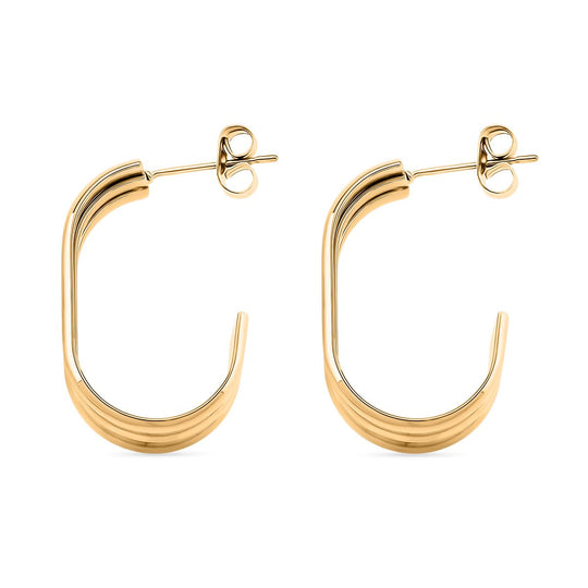 Klassische-Design Ohrringe, 316L Edelstahl, goldfarben