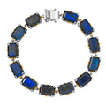 D joy AAA Malagasy Labradorit Armband, ca. 20 cm 925 Silber Rhodiniert und 750 Gelbgold Vermeil ca. 49,93 ct.