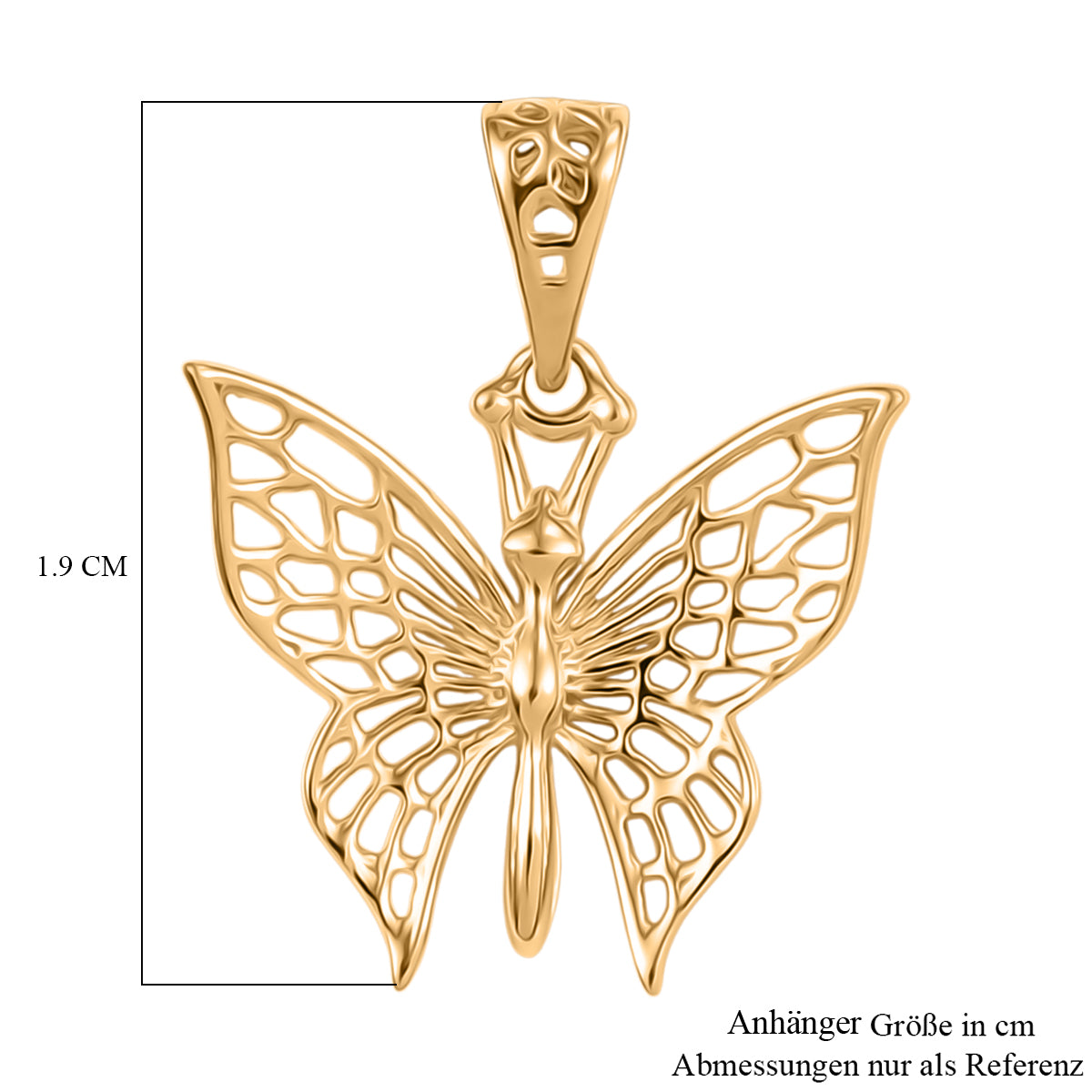 Exklusives Angebot - 375 Gelbdold Schmetterling Anhänger