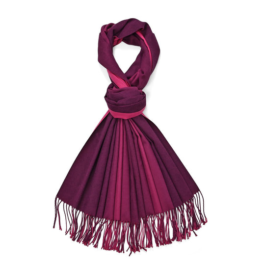 Eleganter Ombre-Schal mit Fransen, 68x180 cm, Lila