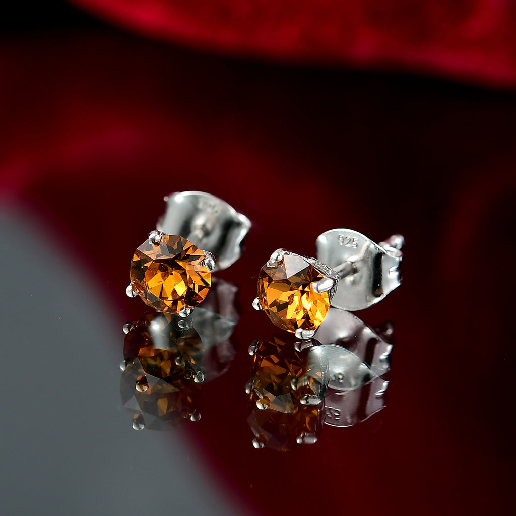 J Francis gefertigt mit SWAROVSKI Topas Swarovski Kristall Ohrringe 925 Silber platiniert