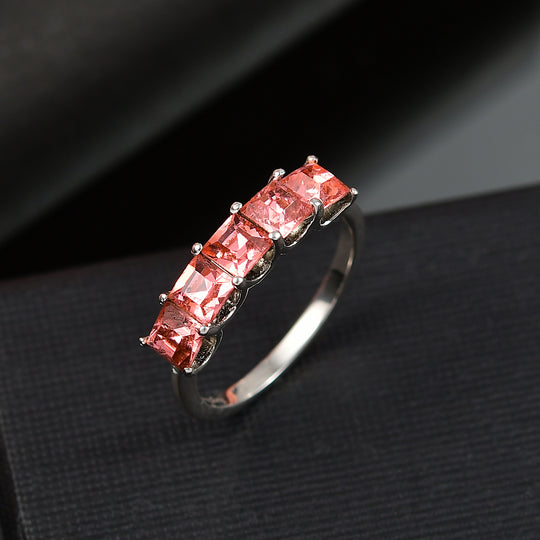 Rose Pfirsich Kristall Ring Messing (Größe 20.00) 1.77 ct