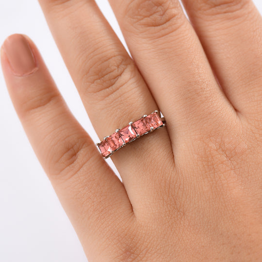 Rose Pfirsich Kristall Ring Messing (Größe 20.00) 1.77 ct