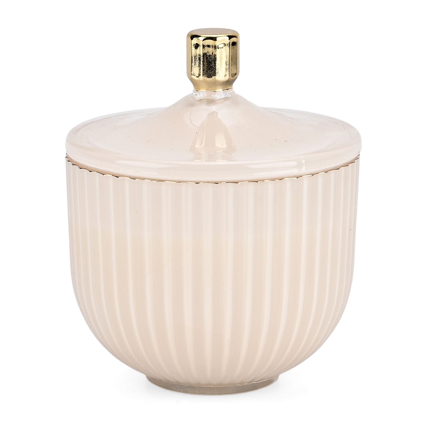 Duftkerze im Glas mit Deckel, Luxusglas-Design, Tabak und Oud, Weiß