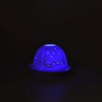 LED-Porzellan-Teelichthalter - Motiv Winterkapelle, 13-Farben-LED mit Fernbedienung, Durchmesser 10,5 cm, Höhe 7,5 cm