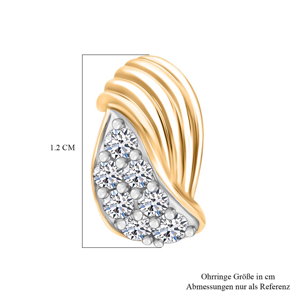 LUXURIANT DIAMOND -Lab Grown Diamant SI-GH Ohrringe, 925 Silber 750 Gelbgold Vermeil ca. 0.50 ct