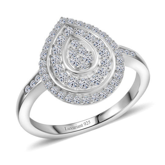 LUXURIANT DIAMOND - Lab Grown Diamant SI-GH SGL zertifiziert Ring 925 Silber 750 Gelbgold Vermeil (Größe 21.00) ca. 0.51 ct