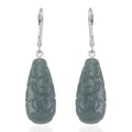 EXTREM SELTEN - Natürlicher Olmek Jadeit Ohrringe 925 Silber rhodiniert ca. 55.00 ct