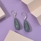 EXTREM SELTEN - Natürlicher Olmek Jadeit Ohrringe 925 Silber rhodiniert ca. 55.00 ct