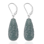 EXTREM SELTEN - Natürlicher Olmek Jadeit Ohrringe 925 Silber rhodiniert ca. 55.00 ct