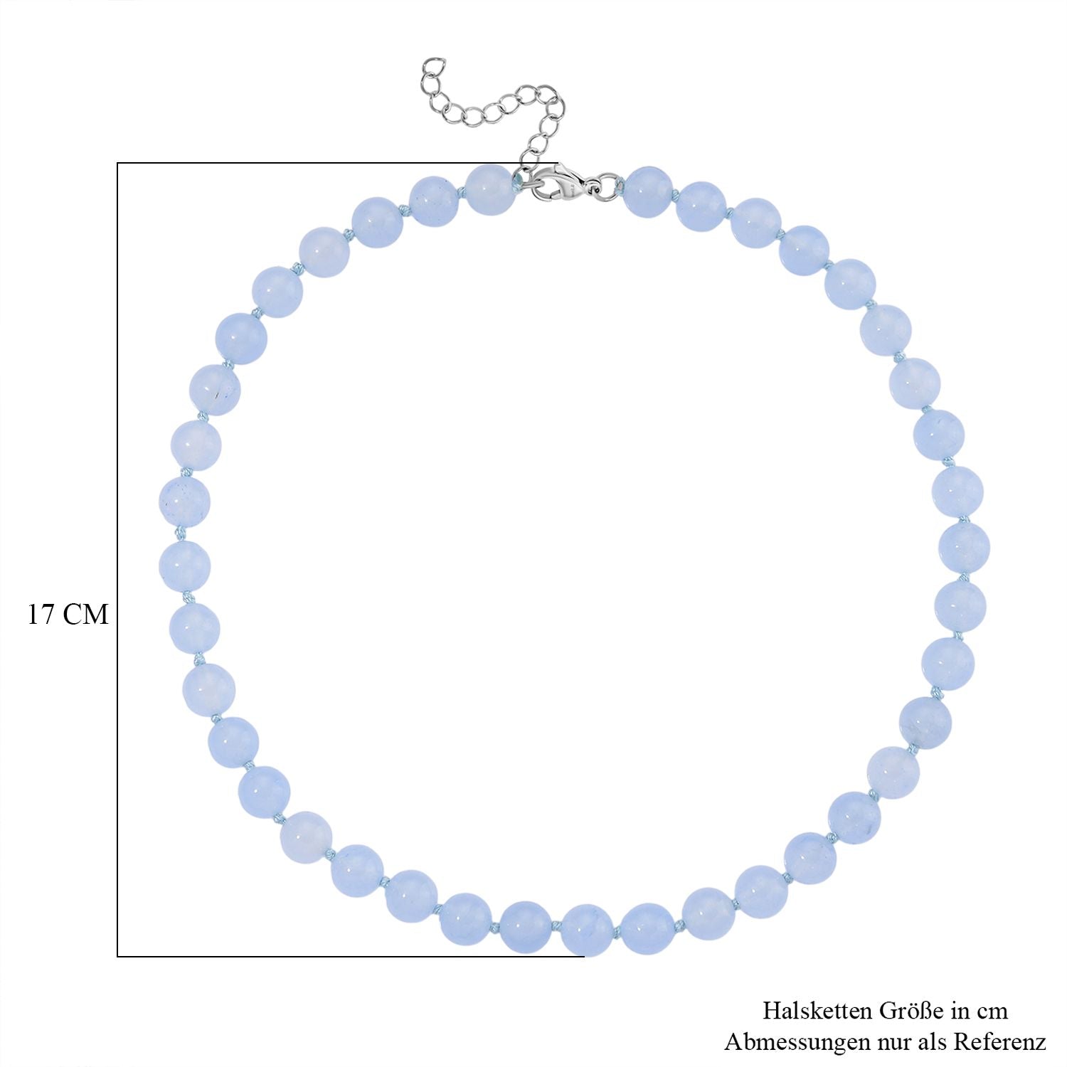 Aquamarin Farbiger Quarzit Halskette ca. Flexibles cm Reiner Edelstahl ca. 255.00 ct