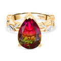 Blooming Petals - D joy Wassermelonen Quarz Triplette Ring 925 Silber platiniert und vergoldet (Größe 16.00) ca. 5.67 ct