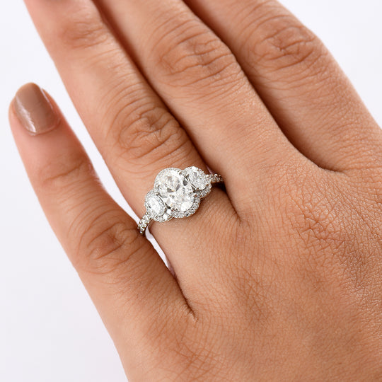 LUXURIANT DIAMOND - Lab Grown Diamant VS-EF IGI zertifiziert Ring, 950 Platin (Größe 18.00) ca. 2.50 ct