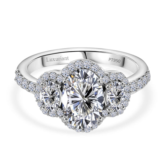 LUXURIANT DIAMOND - Lab Grown Diamant VS-EF IGI zertifiziert Ring, 950 Platin (Größe 18.00) ca. 2.50 ct