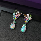 D joy AA Natürlicher, äthiopischer Welo Opal, Mehrfarbige-Turmalin Ohrringe, 925 Silber rhodiniert ca. 2,73 ct.