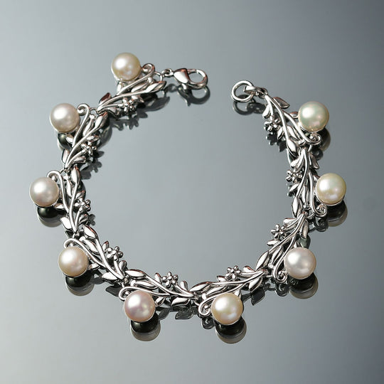 Süßwasser Perle (7.5-8 mm) Armband ca. 19 cm, nickelfreies Messing