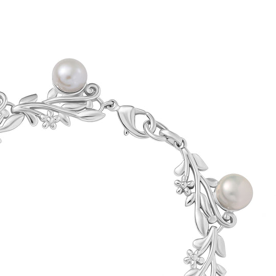 Süßwasser Perle (7.5-8 mm) Armband ca. 19 cm, nickelfreies Messing