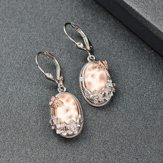 Djoy AA Natrolith, Natürlicher Champagner Zirkon Ohrringe 925 Silber ca. 8,17 ct.