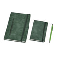 LIVMORE 3er-Set Notizbuch A6 und A5 mit Stift, 22,8x22,2x4cm, Grün