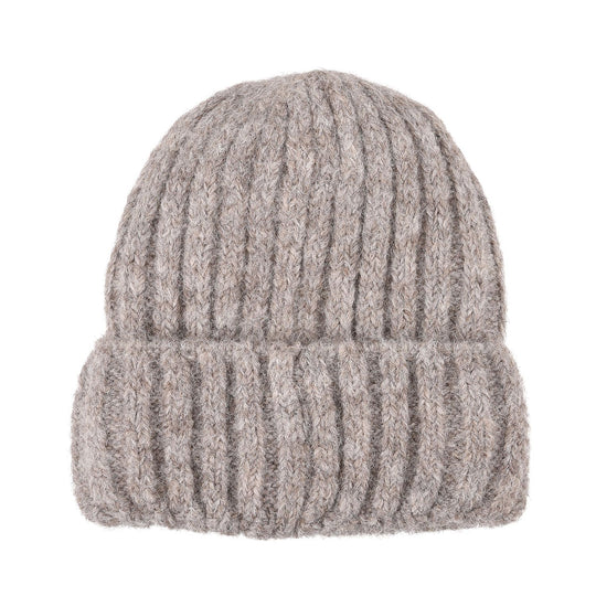 Rippstrick-Mütze mit Teddyfutter, Einheitsgröße, Sandbeige
