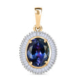 AAA Pfau Tansanit, Weißer Diamant Anhänger 585 Gold (6-7  Werktage Lieferzeit) ca. 3.48 ct